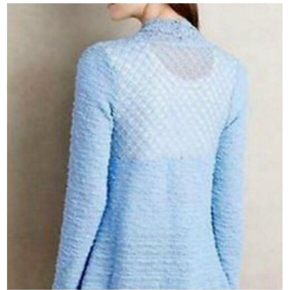 Anthropologie Ella Mara Periwinkle Cardigan Sweater Small Blue Waterfall Hem - Picture 3 of 8